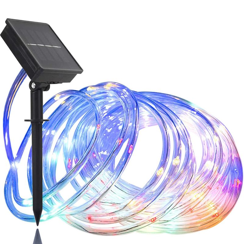 7m 50led Napelemes String Fairy Lights Vízálló Kültéri Kerti Esküvői Lámpa