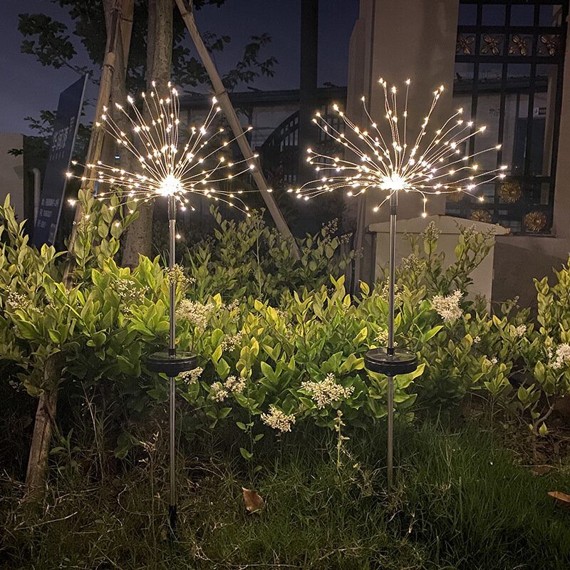 8 Mód 90/200/120 Led Napelemes Fűnyíró Lámpa Rézhuzal Tűzijáték Kerti Dekoráció Kültéri Lámpák Vízálló