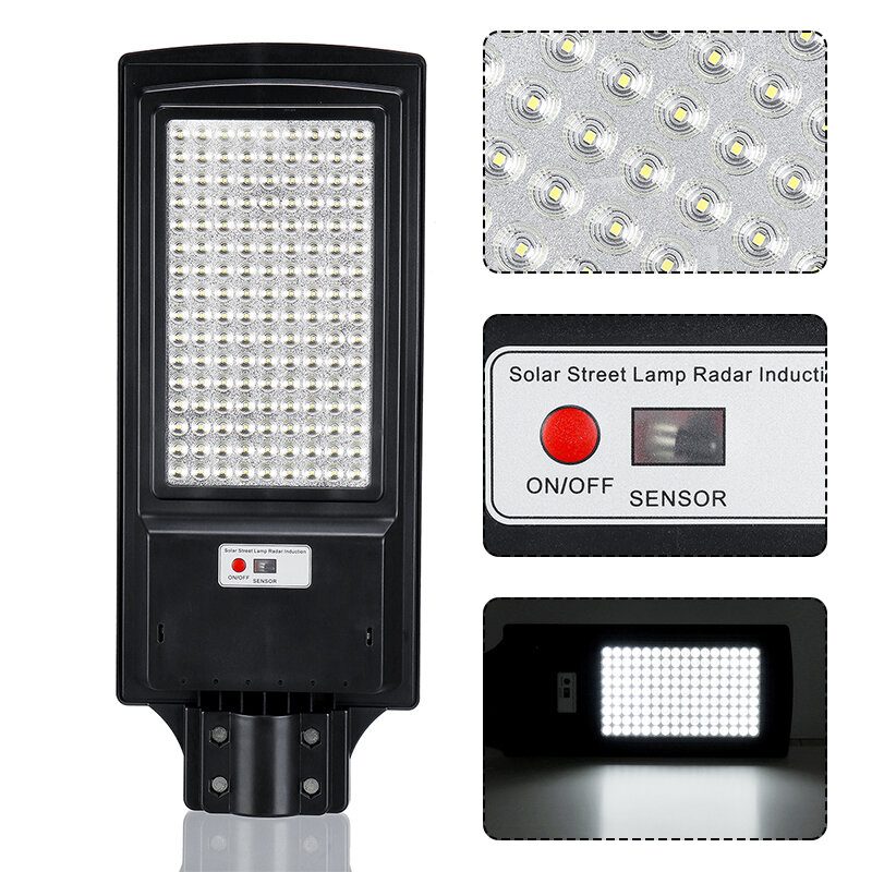 800/1000 W Led Napelemes Utcai Lámpa Pir Mozgásérzékelő Kültéri Udvari Fali + Távirányító