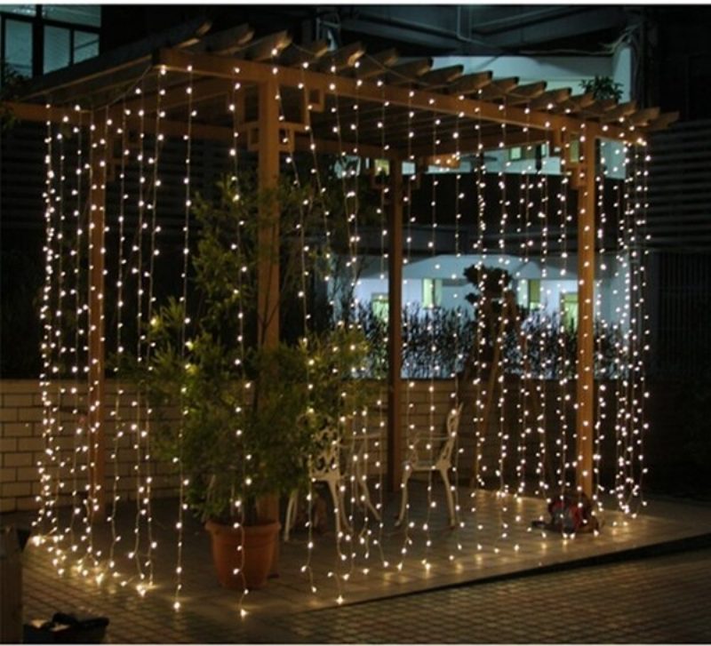 8mx3m 800 Led Vízálló String Tündér Függöny Light Outdoor Party Esküvői Karácsonyi Dekor 220v