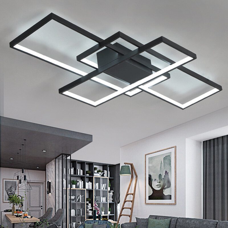 90x50cm Nappali Led Mennyezeti Lámpa Nordic Kreatív Lámpák És Modern Minimalista Négyszögletes Hálószoba Lakberendezési Világítás