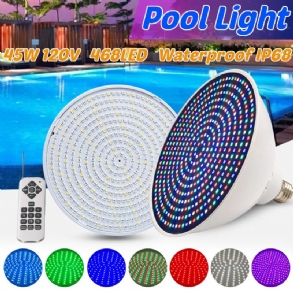 Ac120v E27 45w Rgbw Led Víz Alatti Izzólámpa Távirányító Vízálló Színváltó Úszómedence Világítás