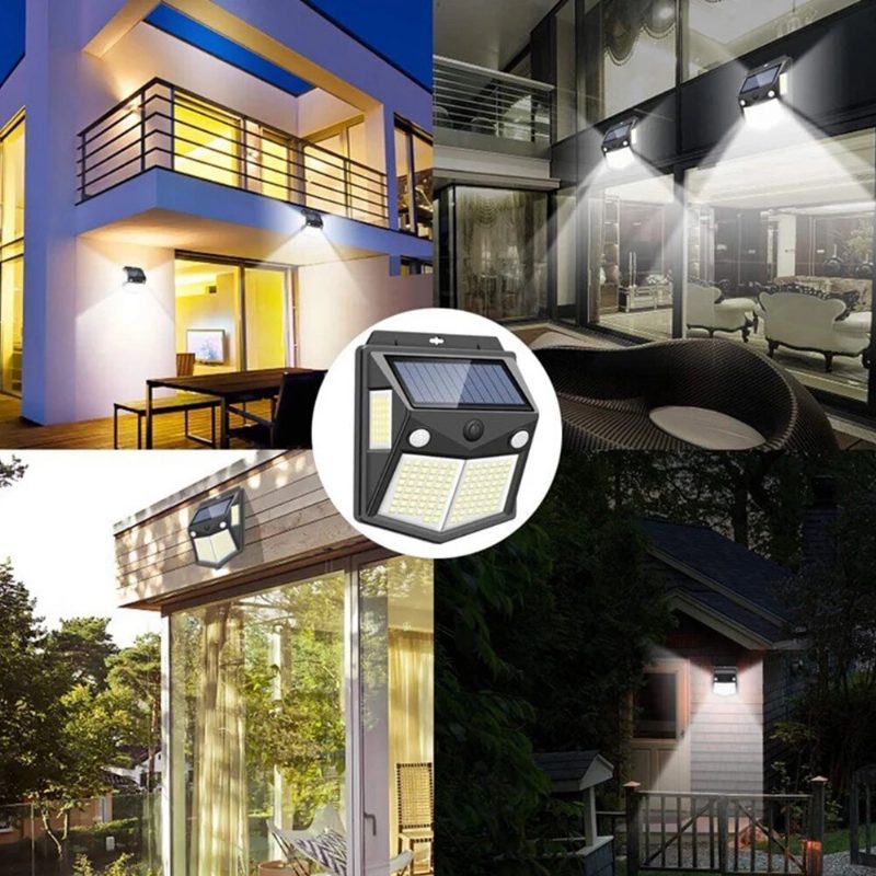 Arilux 260led Kültéri Napelemes Lámpa Ip65 Vízálló Mozgásérzékelő Fény Kerti Udvari Átjáró Biztonsági Világítás Fekete