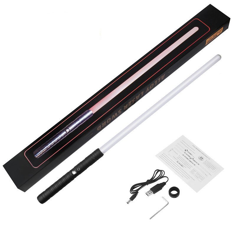 Bikight Lightsaber Rgb 7 Szín 2 Az 1-ben Led Lámpa Usb Újratölthető Fém Fogantyú Párbaj Hangos Fénykard Cosplay Színpadi Kellékek