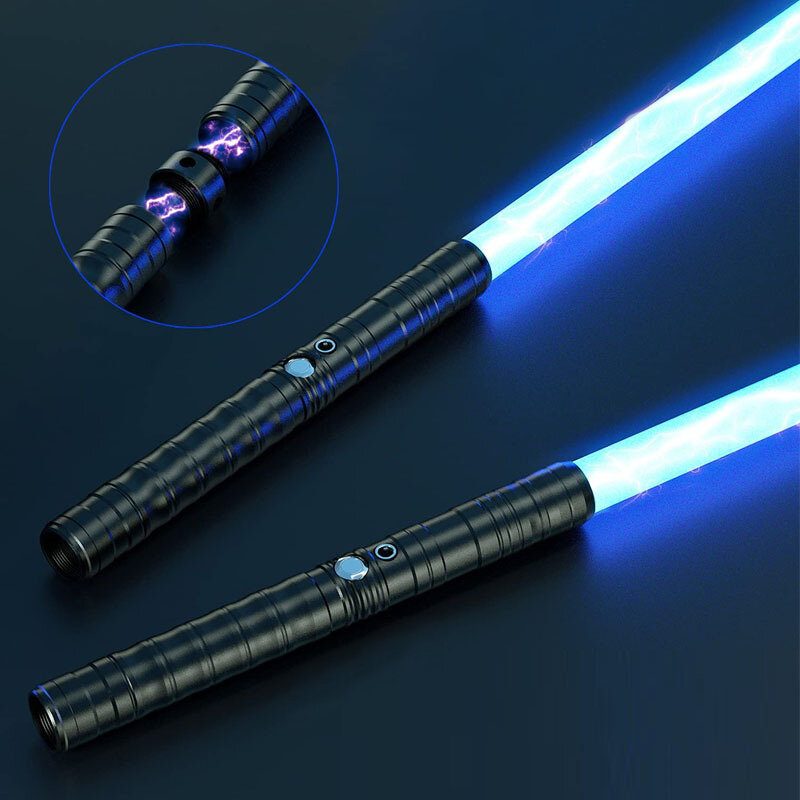 Bikight Lightsaber Rgb 7 Szín 2 Az 1-ben Led Lámpa Usb Újratölthető Fém Fogantyú Párbaj Hangos Fénykard Cosplay Színpadi Kellékek