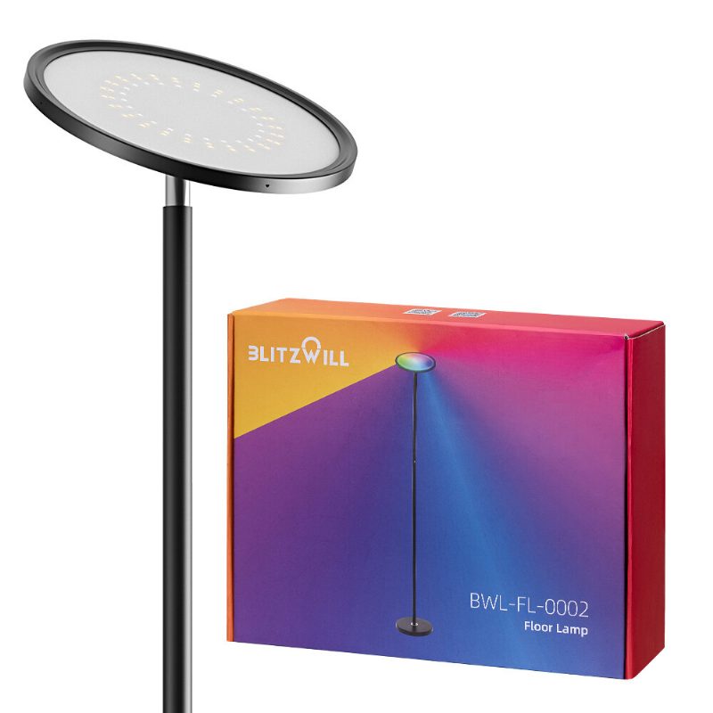 Blitzwill Bwl-fl-0002 25w 2700k~6500k+rgb Intelligens Állólámpa Fokozatmentesen Szabályozható 2000lm-ig App Control A Hangvezérlés Működik A Google Assistant Alexa Ac100-240v Segítségével