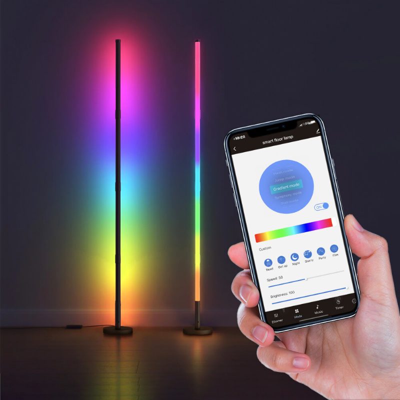 Bw-fl1 Led Rgbic Sarok Állólámpa 16 Millió Dinamikus Szín Hang/app Vezérlés Zene Szinkron Időzítési Funkció