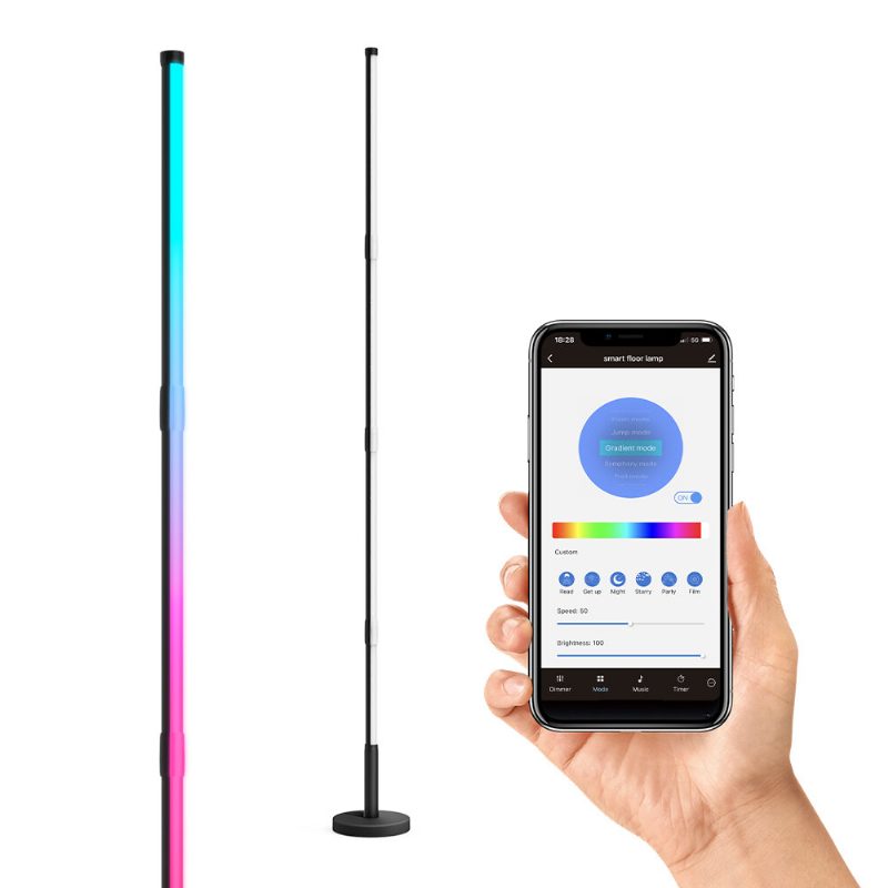 Bw-fl1 Led Rgbic Sarok Állólámpa 16 Millió Dinamikus Szín Hang/app Vezérlés Zene Szinkron Időzítési Funkció