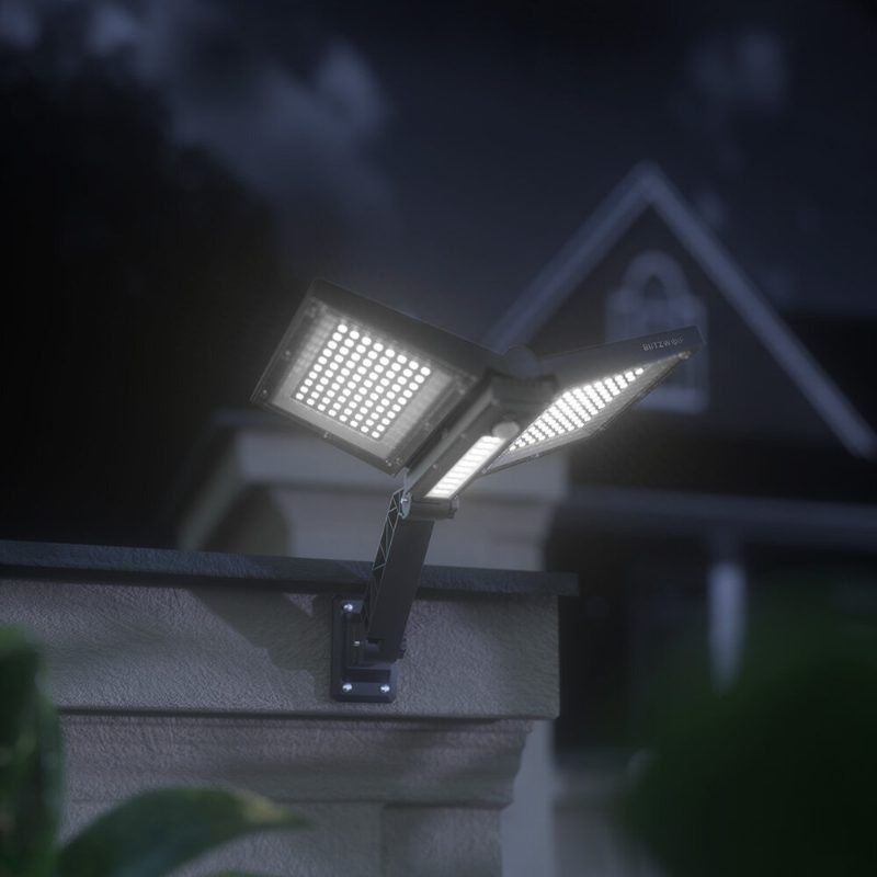 Bw-olt8 Vízálló Ip64 Összecsukható Állítható Szögű Napelemes Spotlámpa Kettős Napelemmel 3 Színhőmérséklet Akár 500 Lumen Pir Mozgásérzékelős Távirányító