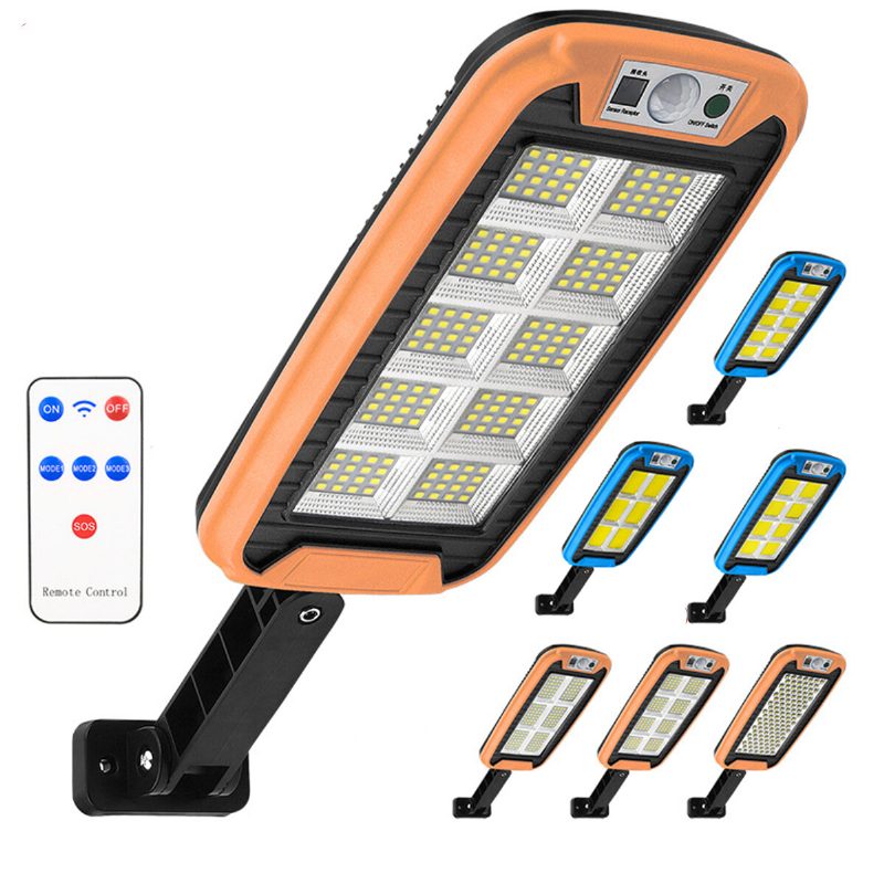 Cob Led Napelemes Utcai Fali Lámpa Pir Mozgásérzékelős Szabályozható Kültéri Kertben