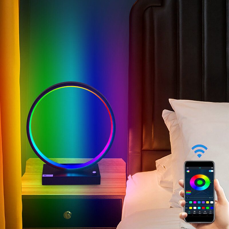 Kreatív Rgb Led-es Asztali Lámpa Okos Ágy Melletti Világítás Intelligens Hálószoba Dolgozószoba Nappali Hangulatvilágítás