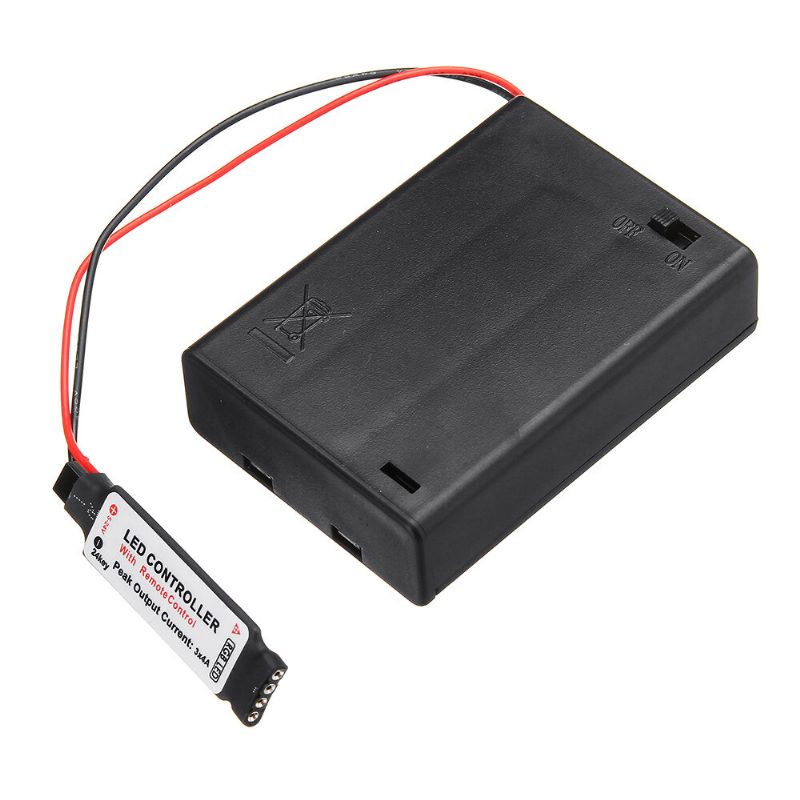 Dc 4.5 V-os Mini Rf Vezérlő Elemtartó Doboz 24 Gombos Távirányítóval Rgb Led Szalaghoz