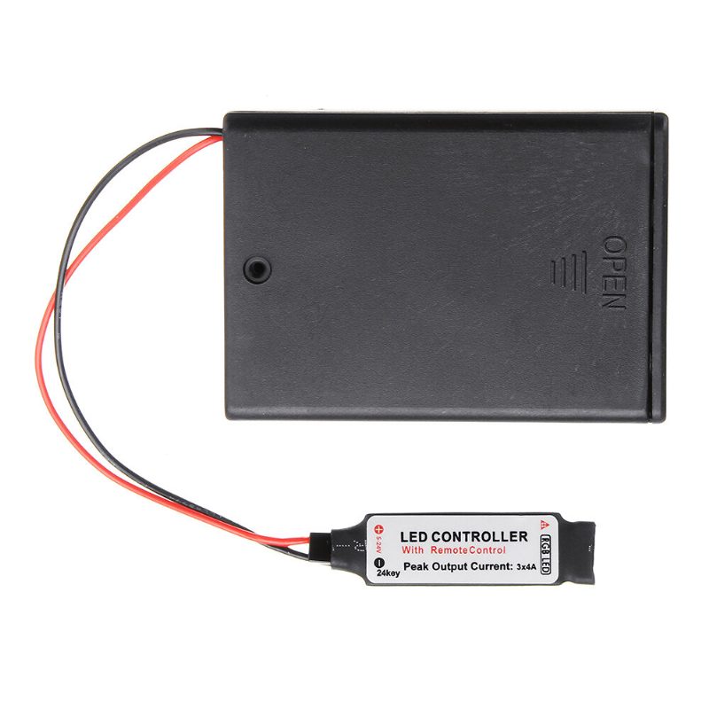 Dc 4.5 V-os Mini Rf Vezérlő Elemtartó Doboz 24 Gombos Távirányítóval Rgb Led Szalaghoz