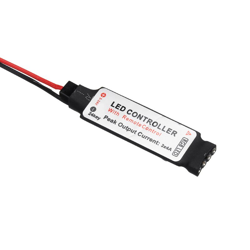Dc 4.5 V-os Mini Rf Vezérlő Elemtartó Doboz 24 Gombos Távirányítóval Rgb Led Szalaghoz