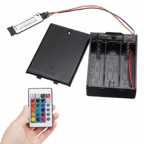 Dc 4.5 V-os Mini Rf Vezérlő Elemtartó Doboz 24 Gombos Távirányítóval Rgb Led Szalaghoz