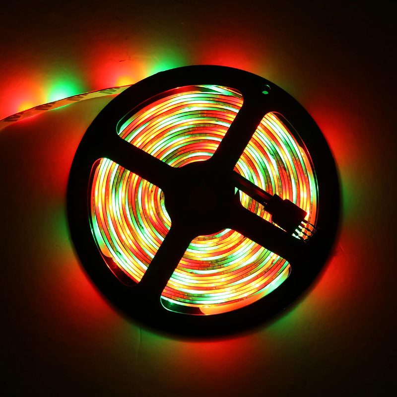 Dc12v 24w 2a 5m Vízálló Smd3528 Rgb Led Szalaglámpák Us Eu Tápadapter + 24 Gombos Távirányító