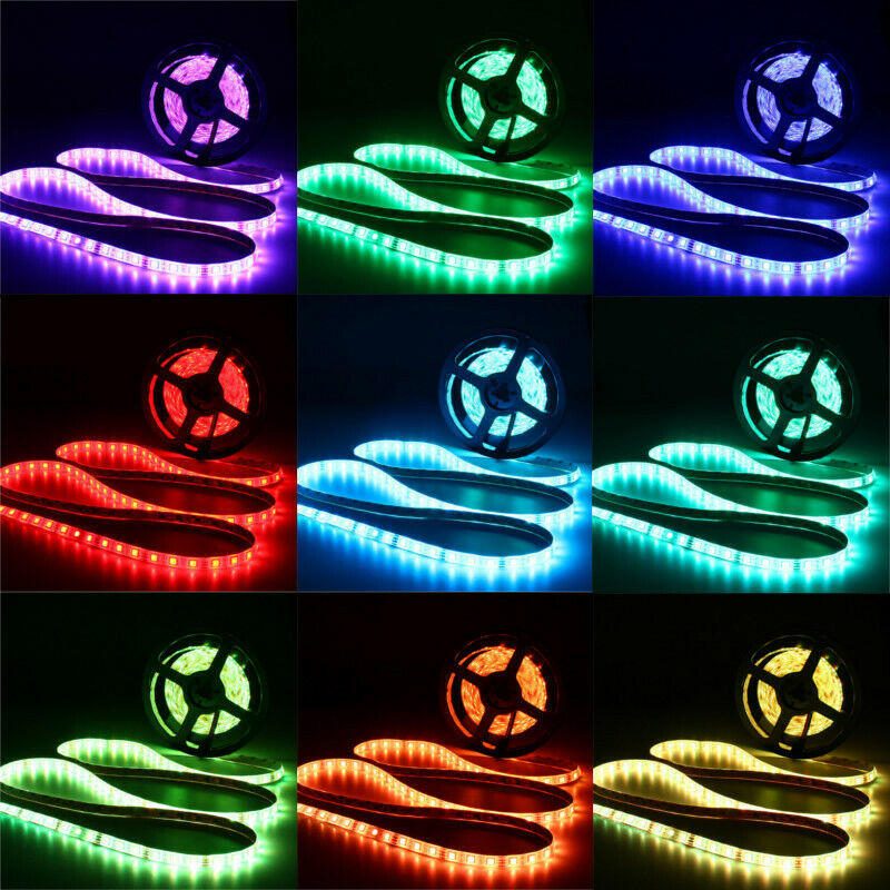 Dc12v 5m 2835 Smd Rgb Nem Vízálló Led Szalaglámpa + 24 Vagy 44 Gombos Infravörös Távirányító + Tápadapter