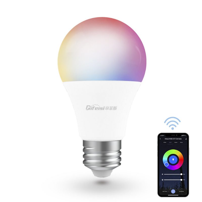 Difeisi Dfs-ac-0001 E26 9w Wifi A19 Rgb+cct Smart Bulb 810lm Ac100-130v Működik Az Alexával És A Google Asszisztenssel