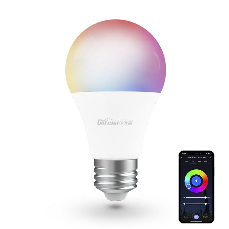 Difeisi Dfs-ac-0001 E26 9w Wifi A19 Rgb+cct Smart Bulb 810lm Ac100-130v Működik Az Alexával És A Google Asszisztenssel