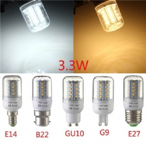 E27/e14/g9/gu10/b22 3.3w 30 Smd 2835 Led Kukorica Izzó Meleg Fehér/fehér 110v