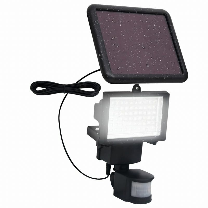 Kerti Napenergiával Működő Led-es Spotlámpa Érzékelővel Fekete Flood Light