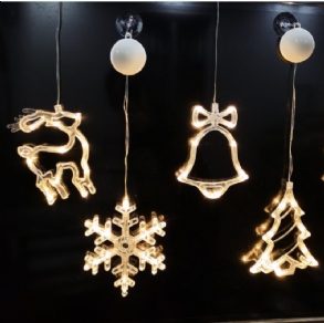 Led Karácsonyi Díszek Zsinór Hópehely Mikulás Fawn Tapadókorong Fényfüggöny Lámpa Függőlámpa Villanó Elemlámpa