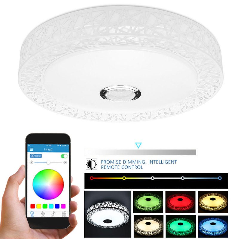 Led Rgb Mennyezeti Fény Bluetooth Hanglámpa App Távirányító 100-240v