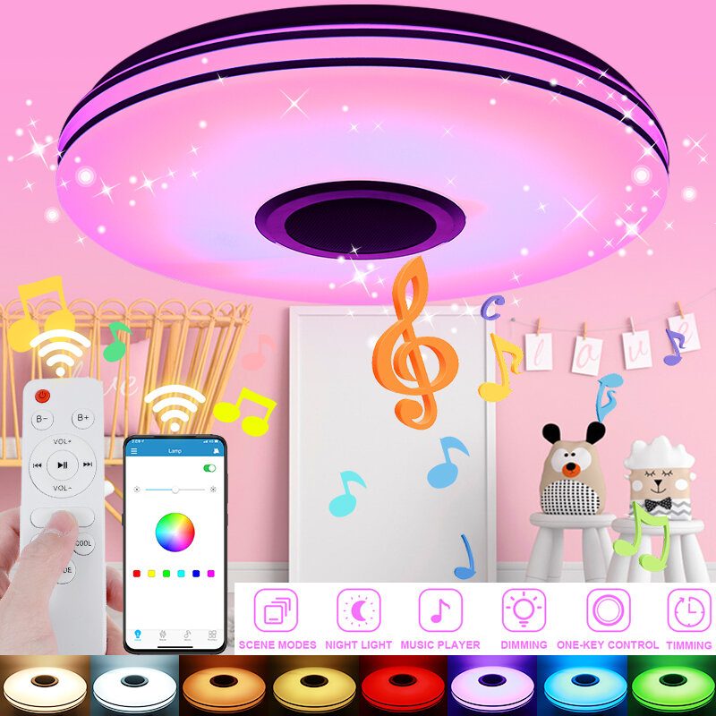 Led Rgb Zene Mennyezeti Lámpa Bluetooth App+távirányító Gyerekszoba Hálószoba