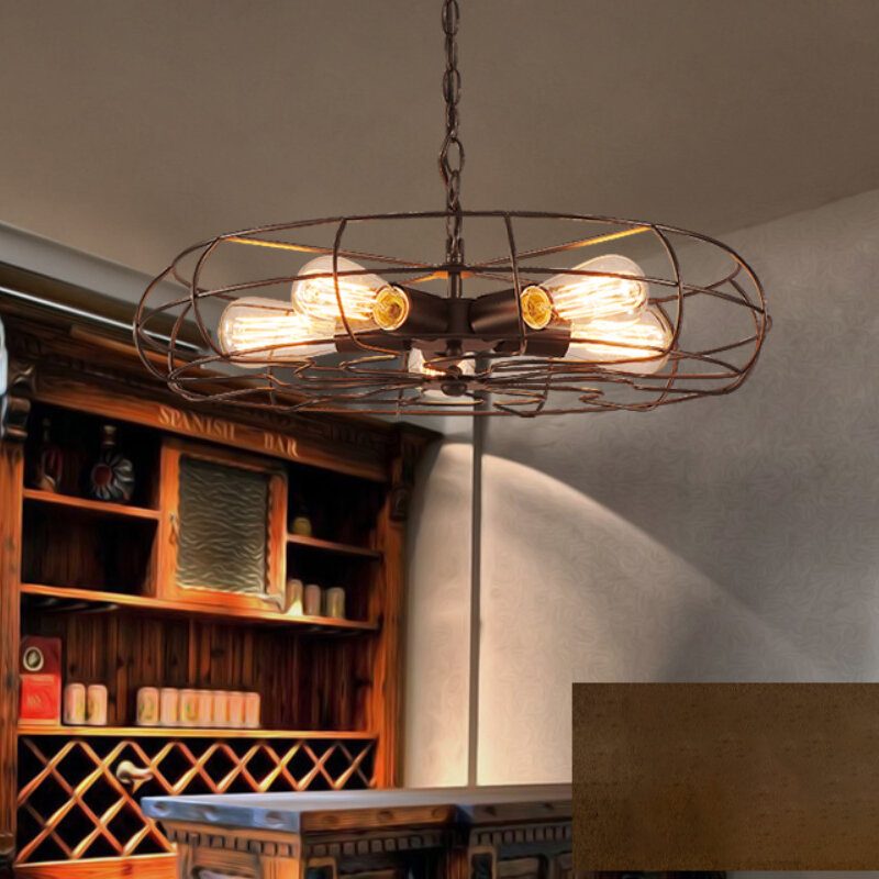 Loft Industrial Wind Vendégétterem Kávézó Csillár Amerikai Retro Kovácsoltvas Ventilátor Mennyezeti Lámpa Bár Asztal Internet