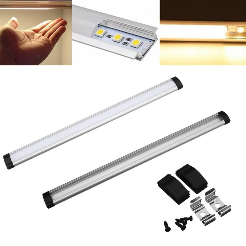 Lustreon 30/50cm Tejfehér Átlátszó Alumínium Csatornatartó Led Szalagos Lámpaszekrény Lámpához
