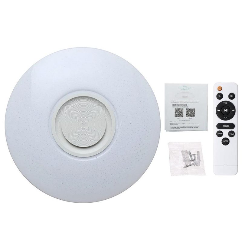 Modern 60w Rgb Led Mennyezeti Fény Bluetooth Zene Hangszóró Lámpa Távirányító App Control