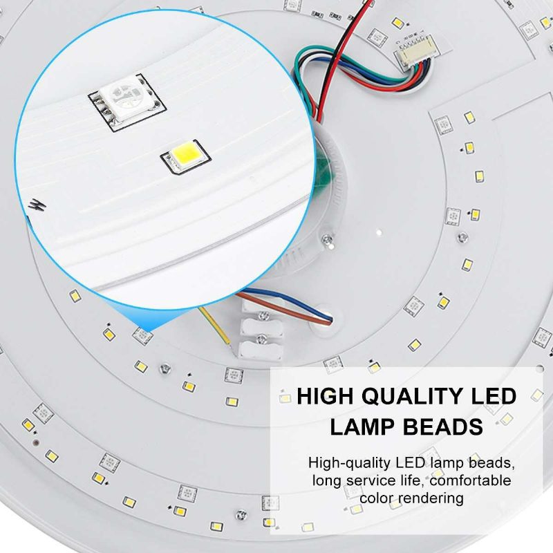 Modern Rgb Led Mennyezeti Lámpa Otthoni Világítás App Bluetooth Music Light Hálószoba Intelligens + Távirányító