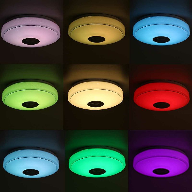 Modern Rgb Led Mennyezeti Lámpa Otthoni Világítás App Bluetooth Music Light Hálószoba Intelligens + Távirányító