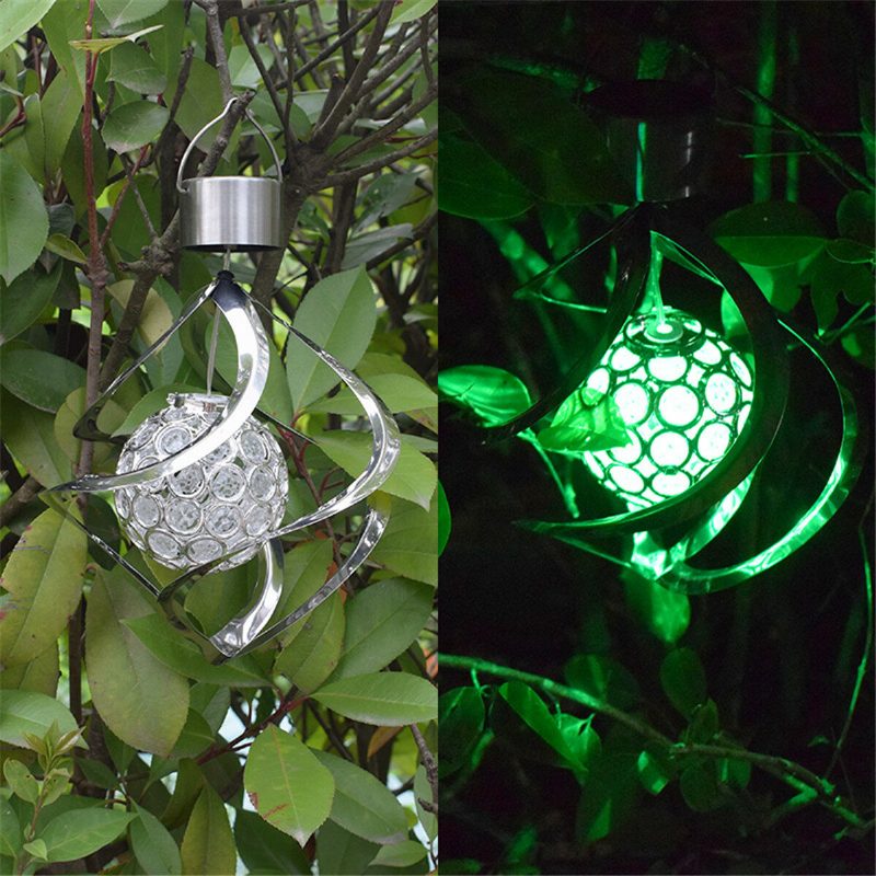 Napenergiával Működő Szélcsengő Fényű 7 Színváltó Led-es Kerti Függő Spinner Lámpa