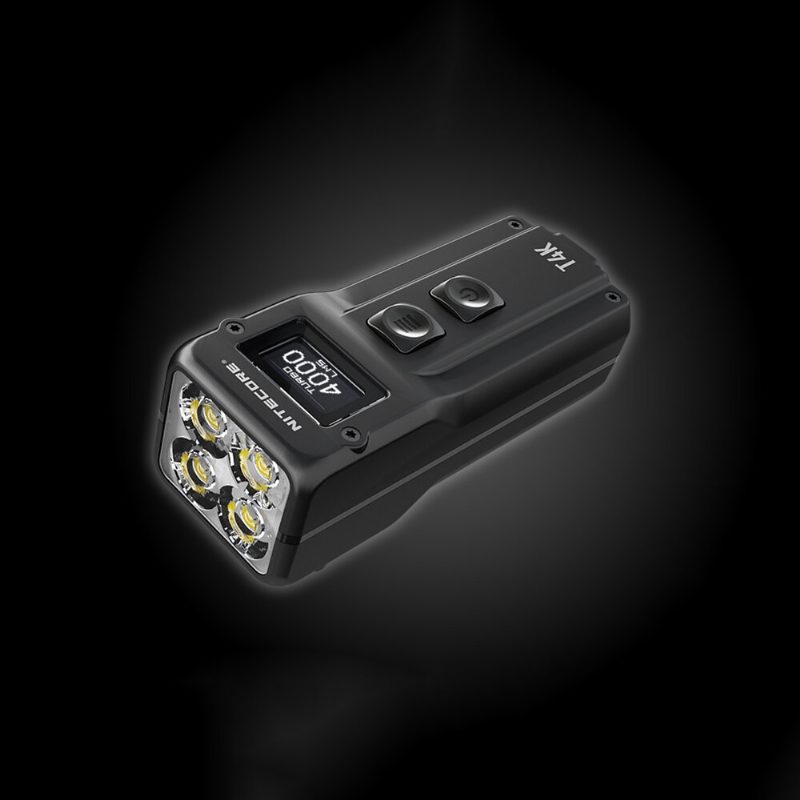 Nitecore T4k 4* Xp-l2 4000lm Szuperfényes Oled Kijelzős Edc Kulcstartó Zseblámpa Usb Újratölthető Mini Klip Lámpa Nagy Fényáramú Hordozható Led Kerékpározáshoz Horgászathoz Kempingezéshez
