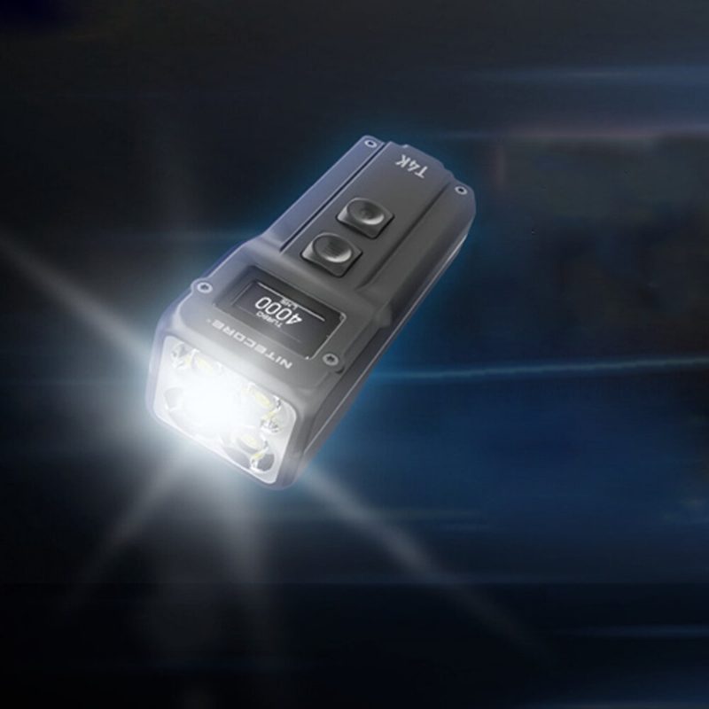 Nitecore T4k 4* Xp-l2 4000lm Szuperfényes Oled Kijelzős Edc Kulcstartó Zseblámpa Usb Újratölthető Mini Klip Lámpa Nagy Fényáramú Hordozható Led Kerékpározáshoz Horgászathoz Kempingezéshez