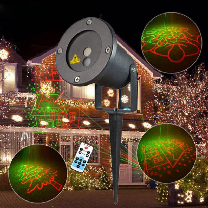 R&g Remote Christmas 8 Mintás Vízálló Projektor Színpadi Fény Kerti Gyep Táj Lámpa