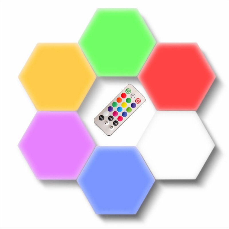 Rgb Led Kvantumlámpa Hatszögű Fényérintkező Érzékelő Rgbw Led Méhsejt Fény Színes Éjszakai Usb Távirányítóval