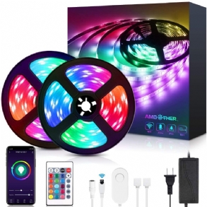Rgb Led Szalagos Lámpák 32.8 Láb Wifi Led Fénycsíkok Ünnepi Karácsonyi Díszek Működik Az Alexa Google Assist Dekorációkkal Fényekkel