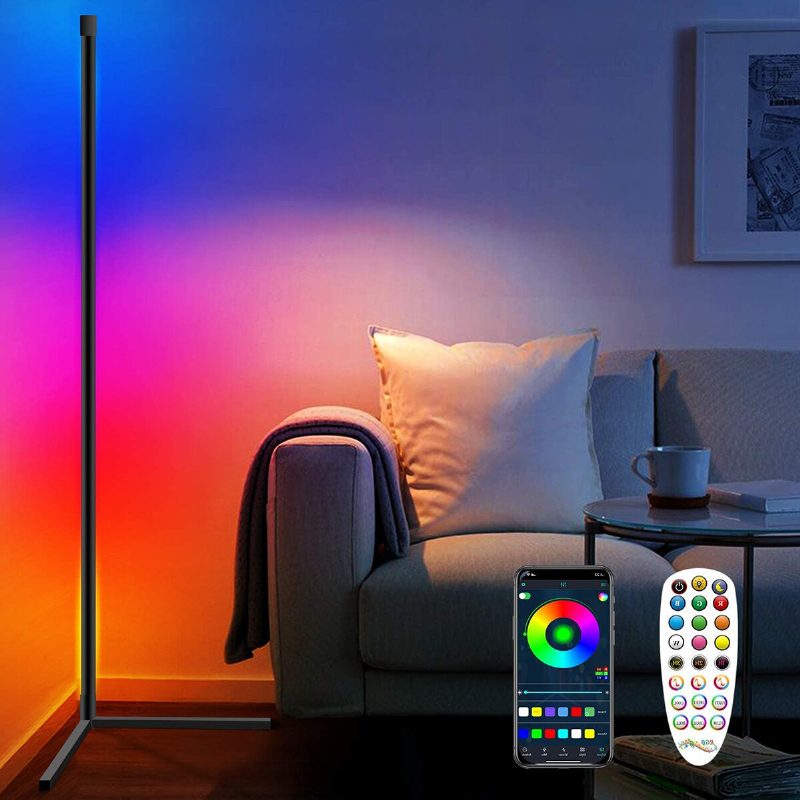 Sarok Állólámpa Rgb Színváltó Saroklámpa Szabályozható Led Bluetooth Környezeti Fény