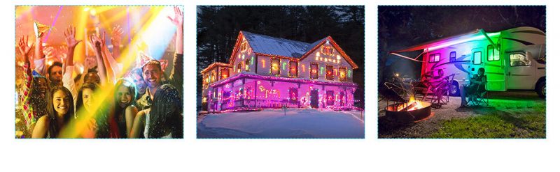 Solmore 2*5m Led Csíkok Wifi Vezeték Nélküli Okostelefon App Control 300 Led Szalagfény Vízálló Ip65 Rugalmas Rgb 24 Gombos Karácsonyi Díszekkel Fényekkel