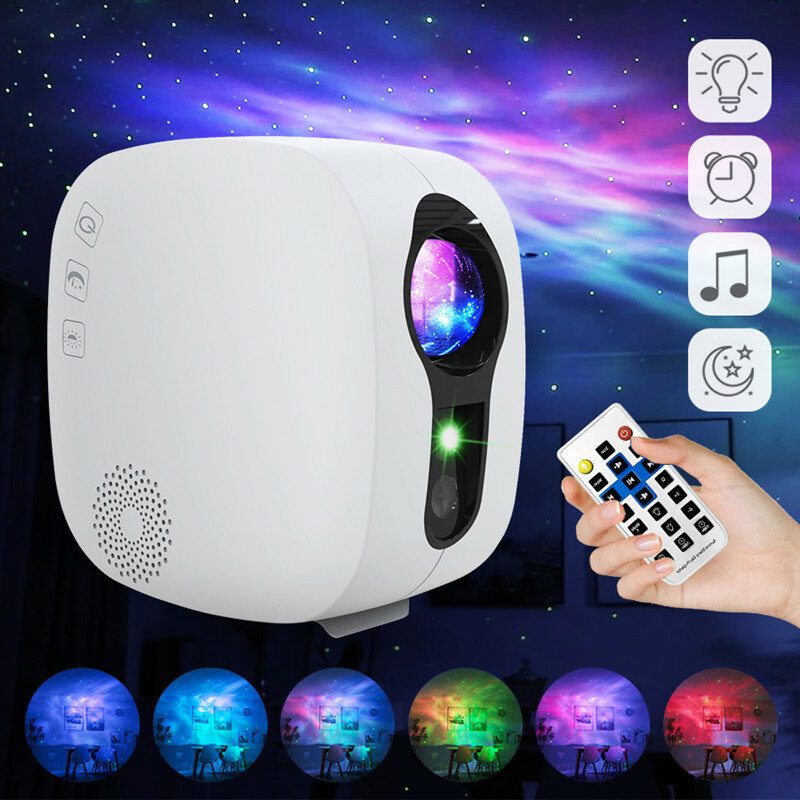 Starry Sky Projektor Bluetooth Zene Hangszóró Led Éjszakai Fény Galaxy Nebula Ocean Star Hold Lámpa