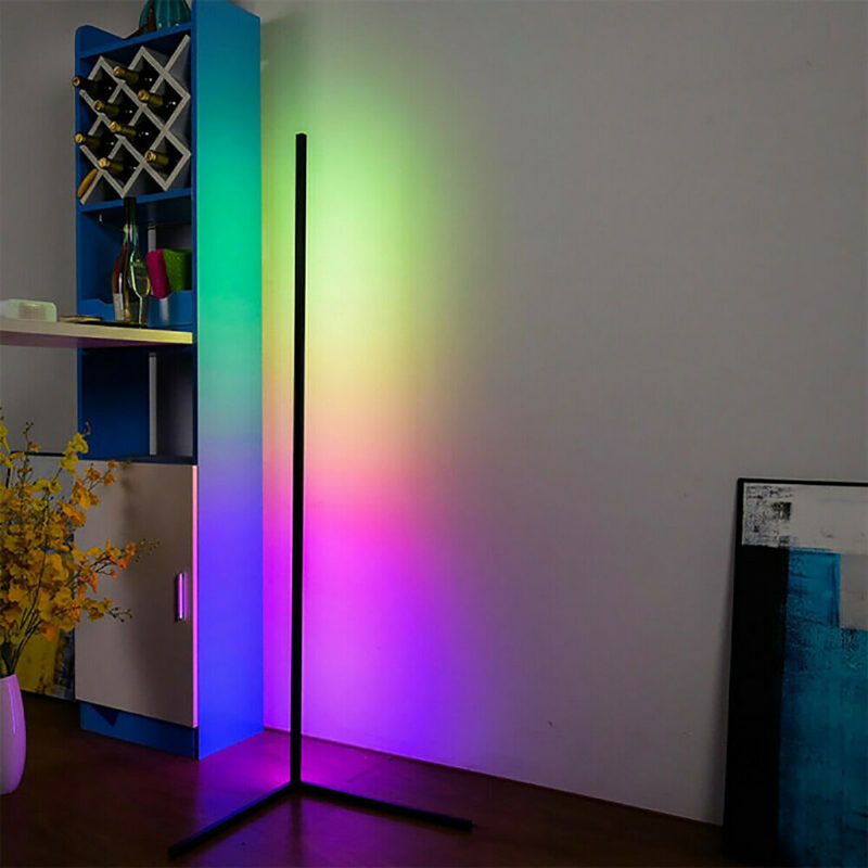Színes 3000k Fényerősségű Rgb Távirányítós Led Állólámpák Fekete Fehér Állólámpa Modern