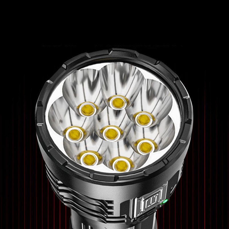Tanje 8*p900+cob Super Bright Type-c Újratölthető Abs Házas Zseblámpa 18650 Akkumulátoros Cob Oldalsó Lámpával 500m Hosszú Hatótávolságú Erőteljes Led Kempinglámpás