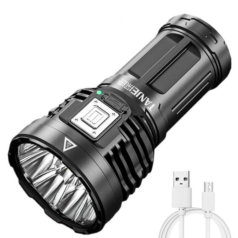 Tanje 8*p900+cob Super Bright Type-c Újratölthető Abs Házas Zseblámpa 18650 Akkumulátoros Cob Oldalsó Lámpával 500m Hosszú Hatótávolságú Erőteljes Led Kempinglámpás
