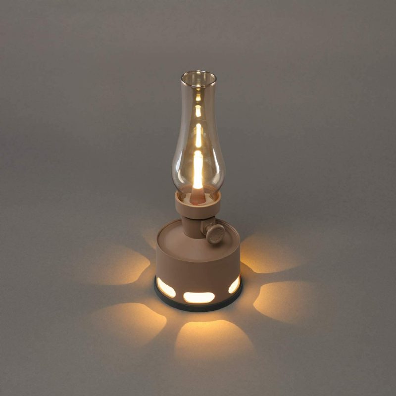 Tubicen Old Days T140004 Khaki 2 Lámpás Akkus Led Olajlámpa Éjjeliszekrény Újratölthető Petróleum Lámpa Légáramlás- És Gravitációs Szabályozással