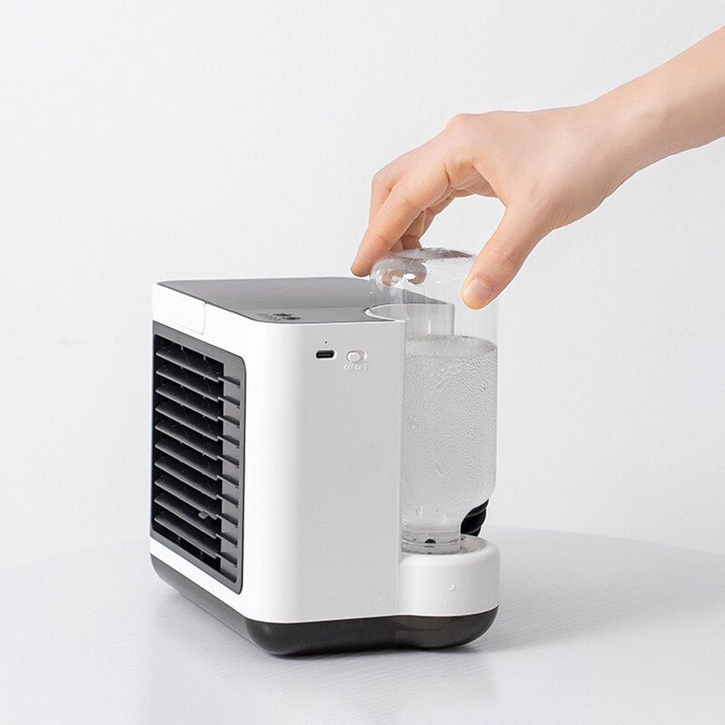 Usb Töltés Negatív Ion Klíma Ventilátor Asztali Léghűtő Kis Mini Vízhűtő