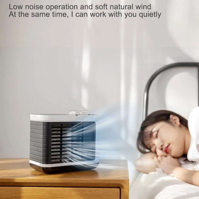 Usb Töltés Negatív Ion Klíma Ventilátor Asztali Léghűtő Kis Mini Vízhűtő