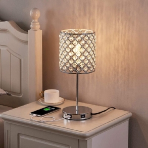 Usb Újratölthető Kristály Íróasztali Lámpa Érintős Tompítású Éjjeli Lámpák Hálószoba Led Éjszakai Fényforrással