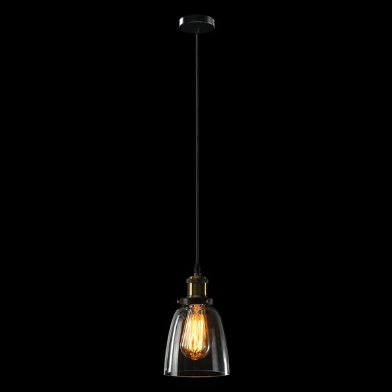 Vintage Ipari Retro Loft Glass E27 Mennyezeti Lámpaernyős Függeszték